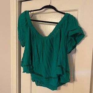 Green Off The Shoulder Top